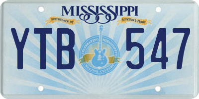 MS license plate YTB547