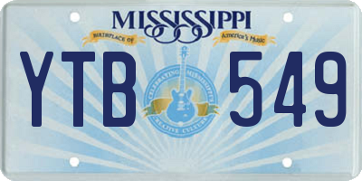 MS license plate YTB549