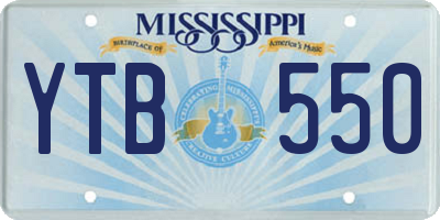 MS license plate YTB550