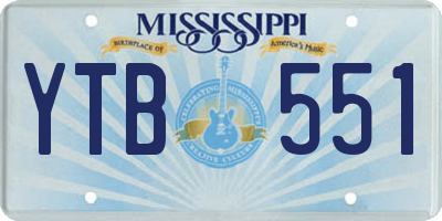 MS license plate YTB551