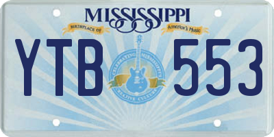 MS license plate YTB553