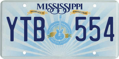 MS license plate YTB554
