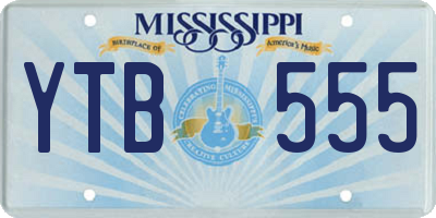 MS license plate YTB555