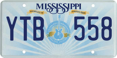 MS license plate YTB558