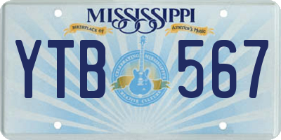 MS license plate YTB567