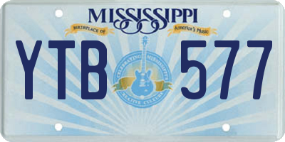MS license plate YTB577