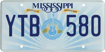 MS license plate YTB580