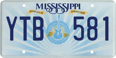 MS license plate YTB581
