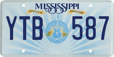 MS license plate YTB587