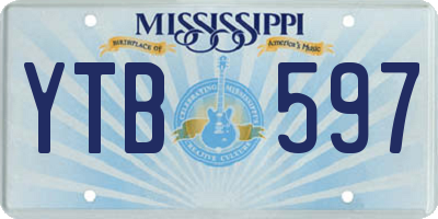 MS license plate YTB597