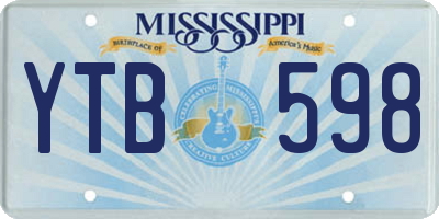 MS license plate YTB598