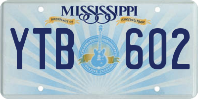 MS license plate YTB602