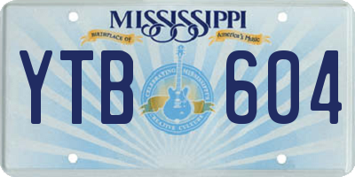 MS license plate YTB604