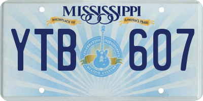 MS license plate YTB607