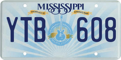 MS license plate YTB608