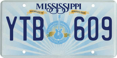 MS license plate YTB609