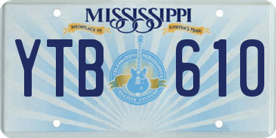 MS license plate YTB610