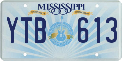 MS license plate YTB613