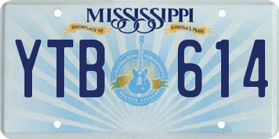 MS license plate YTB614