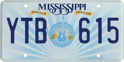 MS license plate YTB615