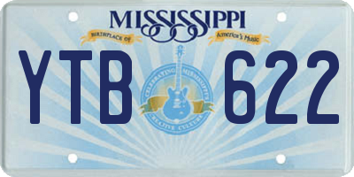 MS license plate YTB622