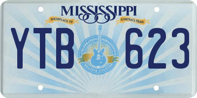 MS license plate YTB623
