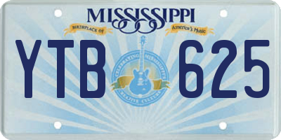 MS license plate YTB625