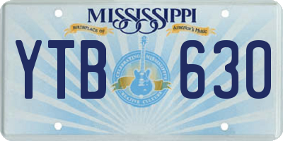 MS license plate YTB630