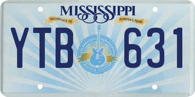 MS license plate YTB631