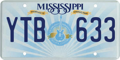MS license plate YTB633