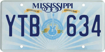 MS license plate YTB634