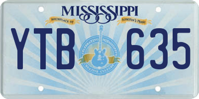 MS license plate YTB635