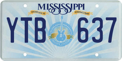 MS license plate YTB637