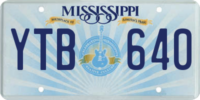 MS license plate YTB640