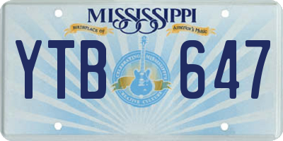 MS license plate YTB647