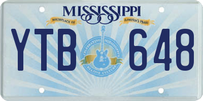 MS license plate YTB648