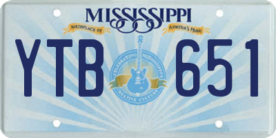 MS license plate YTB651