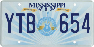 MS license plate YTB654