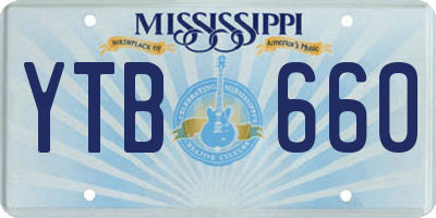 MS license plate YTB660