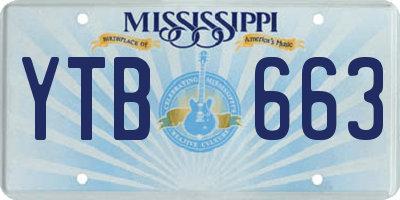 MS license plate YTB663
