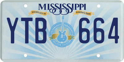 MS license plate YTB664