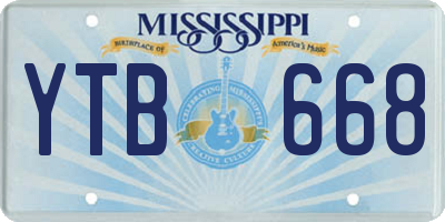 MS license plate YTB668
