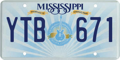 MS license plate YTB671