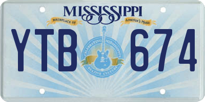 MS license plate YTB674