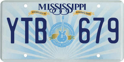 MS license plate YTB679