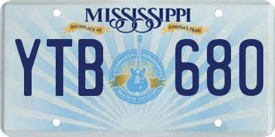 MS license plate YTB680