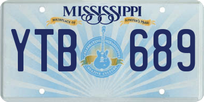MS license plate YTB689