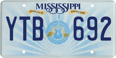 MS license plate YTB692