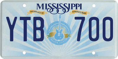 MS license plate YTB700