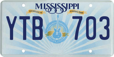 MS license plate YTB703